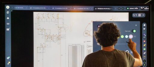 Legamaster display with a touchscreen and color palette